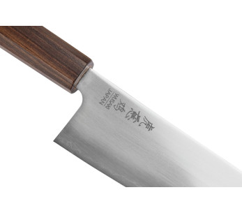 Coltello santoku kiritsuke giapponese artigianale Wusaki Hikari SLD da 17,5 cm con manico in bubinga 2