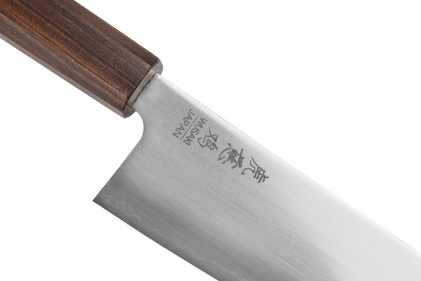 Handcrafted Japanese Wusaki Hikari SLD 17.5 cm Kiritsuke Santoku Knife with Bubinga Handle