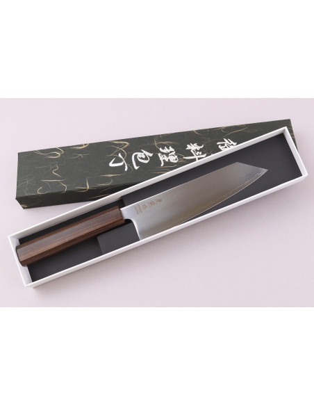Håndlaget japansk santoku-kniv «kiritsuke» på 17,5 cm fra Wusaki Hikari SLD med bubinga-skaft