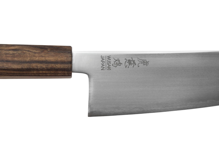 Handgemaakt Japans santokumes van 17 cm, Wusaki Hikari SLD, met bubinga-heft