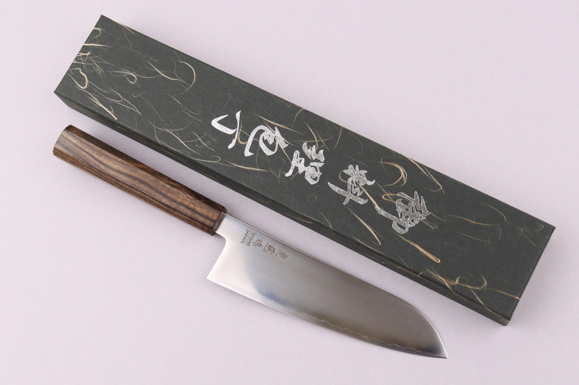 17 cm Handcrafted Japanese Wusaki Hikari SLD Santoku Knife with Bubinga Handle