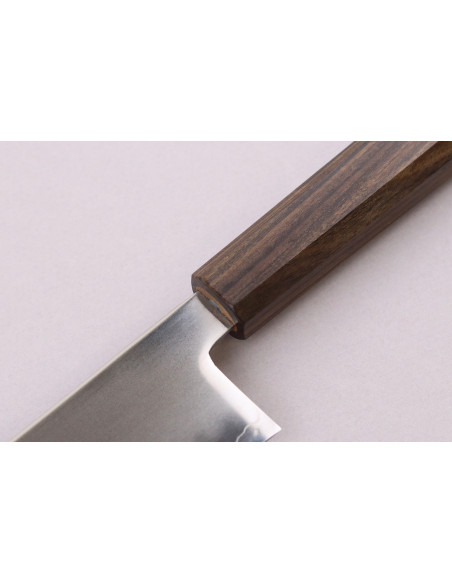 Coltello santoku giapponese artigianale Wusaki Hikari SLD da 17 cm con manico in bubinga