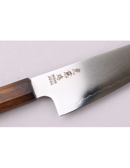 Håndlaget japansk ko santoku-kniv, 15 cm, Wusaki Hikari SLD, med bubinga-skaft