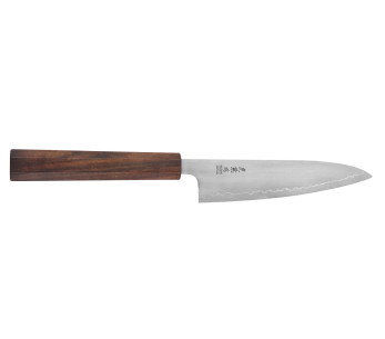Faca universal japonesa artesanal Wusaki Hikari SLD de 13 cm com cabo em bubinga
