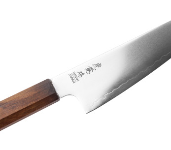 Faca universal japonesa artesanal Wusaki Hikari SLD de 13 cm com cabo em bubinga 2
