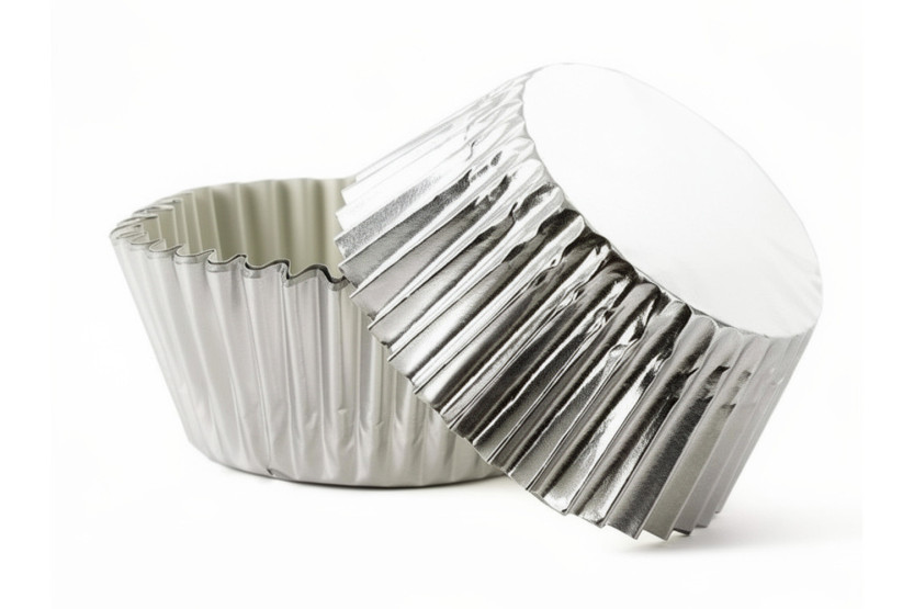 Set da 50 pirottini per cupcake Patisdécor argentati