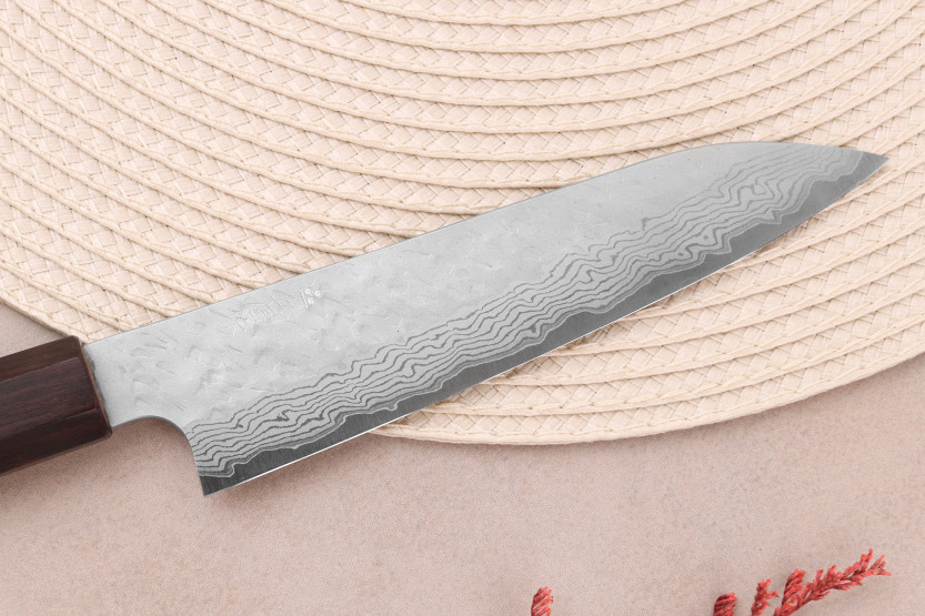 Håndlavet japansk universal kniv, 15 cm, Nigara Hamono Tsuchime VG10 damask