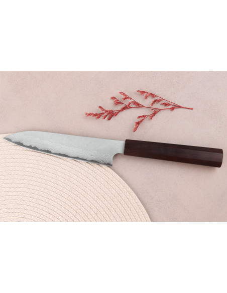 15 cm Handcrafted Japanese Nigara Hamono Tsuchime VG10 Damascus Utility Knife