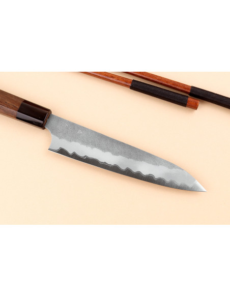 Nigara Hamono Tsuchime AS Handcrafted Japanese 15-cm Utility Knife with Walnut Handle