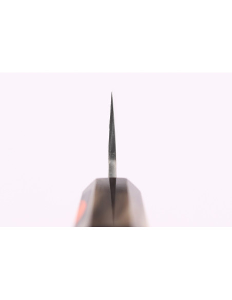 Cuchillo sujihiki japonés artesanal de 27 cm de Shigeki Tanaka, SG2, Kurozome, damasco de ébano
