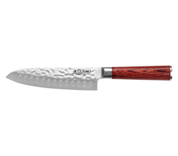 Santokuveitsi Wusaki Pakka X50 Granton terällä 17cm manche pakkawooda