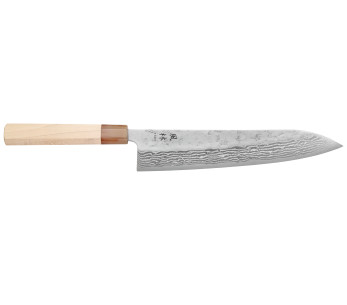 Faca de chef japonesa artesanal Yuzo Haruto Damas, de 24 cm
