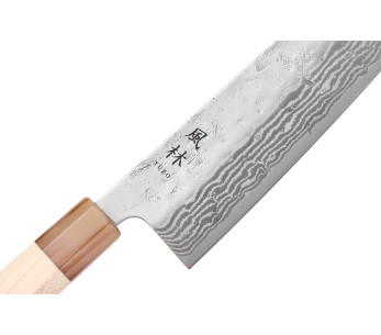 Håndlaget japansk kokkekniv på 24 cm fra Yuzo Haruto Damas 2