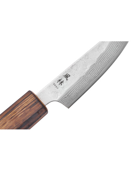 Handgefertigtes japanisches Gemüsemesser 8 cm von Yuzo Enju, Damaszener-Stahl 440C