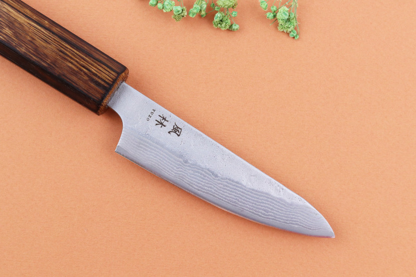 Håndlaget japansk kjøkkenkniv, 8 cm, Yuzo Enju Damas 440C