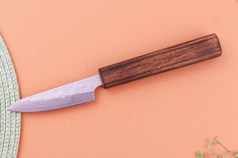 Faca de cozinha artesanal japonesa Yuzo Enju Damas 440C, de 8 cm
