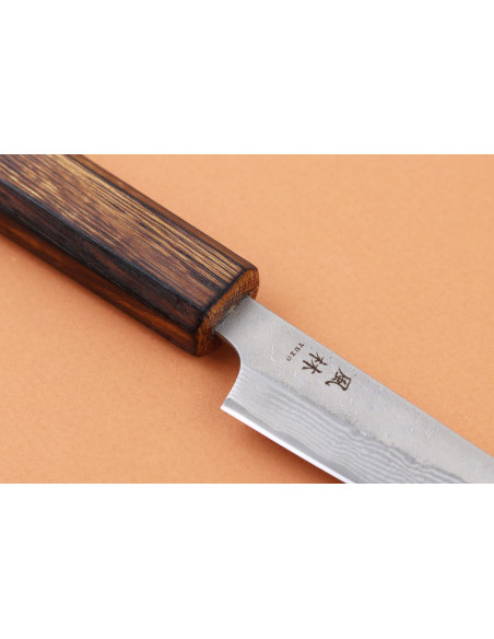 Faca de cozinha artesanal japonesa Yuzo Enju Damas 440C, de 8 cm