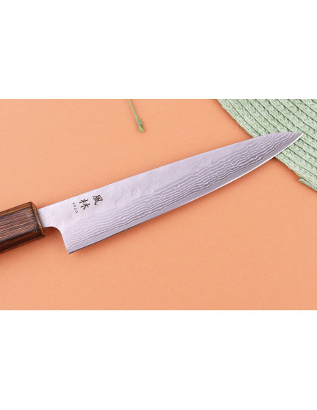 Coltello universale giapponese artigianale Yuzo Enju Damas 440C da 15 cm