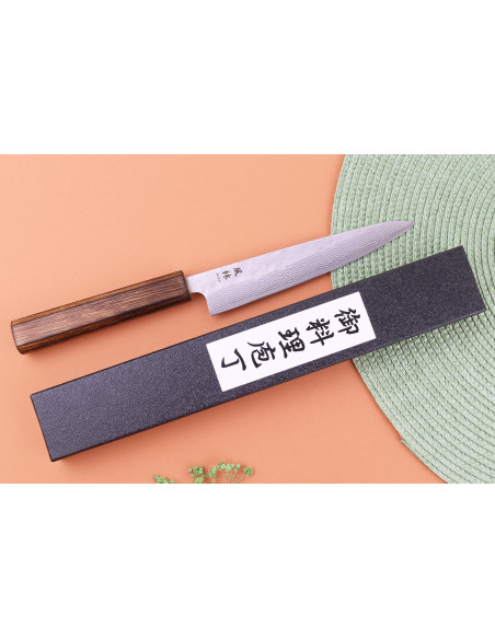 Handgjord japansk universalkniv, 15 cm, Yuzo Enju Damas 440C