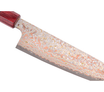 Handgjord japansk kockkniv, 18 cm, Takeshi Saji VG10 Rainbow Nashiji 2