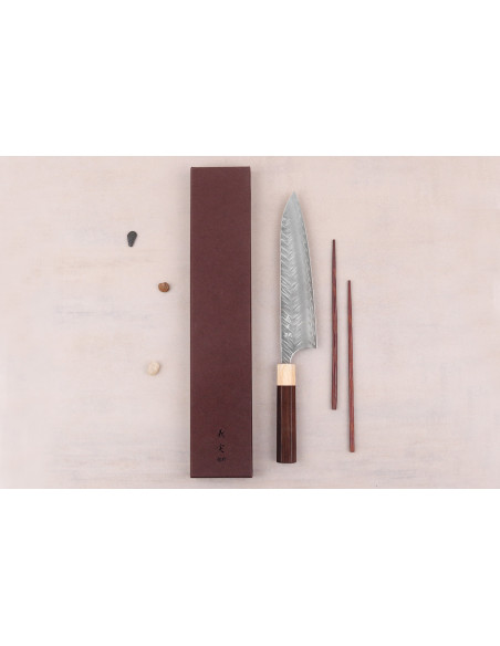 Faca de chef japonesa artesanal de 21 cm Yoshimi Kato SPG StrixV-Tsuchime