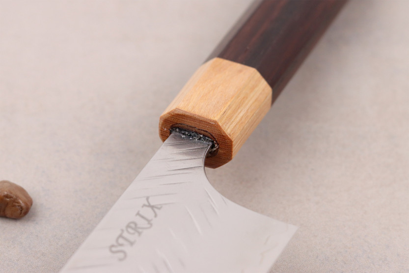 Handgjord japansk kockkniv, 21 cm, Yoshimi Kato SPG StrixV-Tsuchime