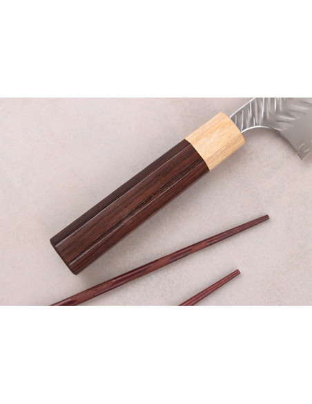 Håndlavet japansk kokkekniv, 21 cm, Yoshimi Kato SPG StrixV-Tsuchime