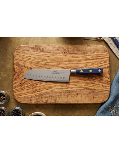 Sabatier Idéal Santoku-Messer „Bleu Abysse“, zu 100 % geschmiedet, Klingenlänge 18 cm