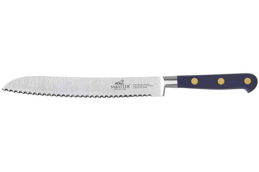 Sabatier Idéal Bleu Abysse -leipäveitsi, 100 % taottu, terän pituus 20 cm