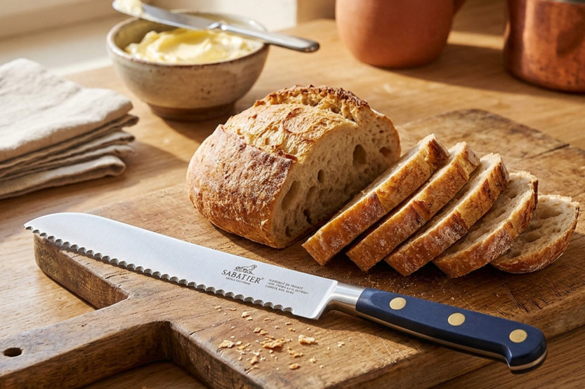 Sabatier Idéal brødkniv, Abysse-blå, 100 % smedet, klinge 20 cm