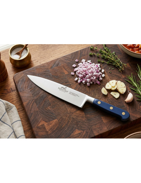 Faca de chef Sabatier Idéal Azul Abismo, 100% forjada, lâmina de 15 cm
