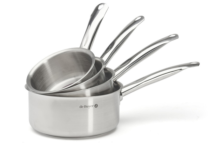 4 -osainen De Buyer Prim'Appety -kattilasetti, ruostumatonta terästä, 14–16–18–20 cm