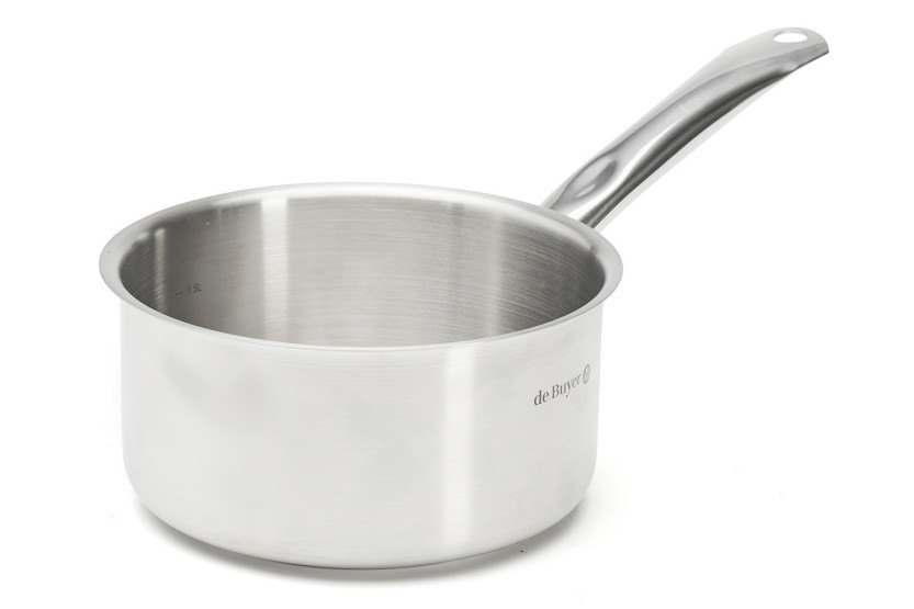 Set of 4 De Buyer Prim'Appety Stainless Steel Saucepans (14, 16, 18, and 20 cm)