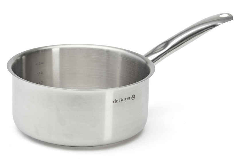 Set of 4 De Buyer Prim'Appety Stainless Steel Saucepans (14, 16, 18, and 20 cm)