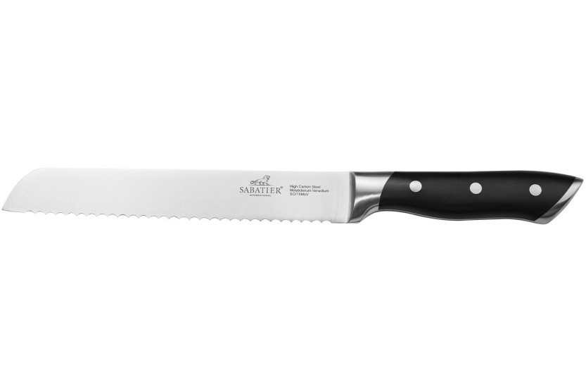 Cuchillo para pan Sabatier International Hercules, hoja de 20 cm, mango de ABS con 3 remaches