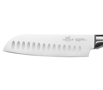 Sabatier International Hercules mini-santokukniv med 13 cm lang blad med hullmønster og ABS-håndtak med 3 nagler 2