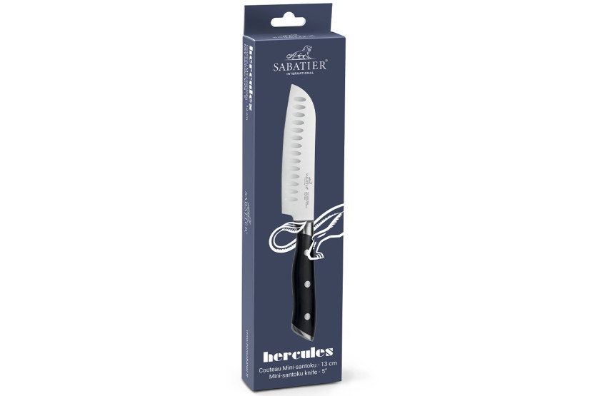 Coltello mini santoku Sabatier International Hercules con lama alveolata da 13 cm e manico in ABS con 3 rivetti