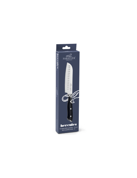 Sabatier International Hercules mini-santokukniv med 13 cm lang blad med hullmønster og ABS-håndtak med 3 nagler