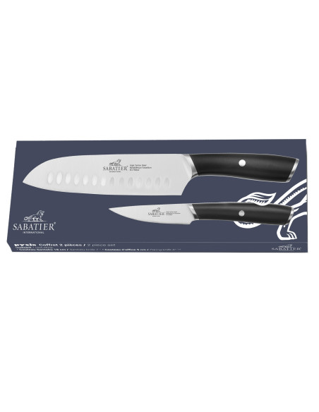 Conjunto de facas Sabatier International Pyxis Office de 9 cm + faca Santoku de 18 cm