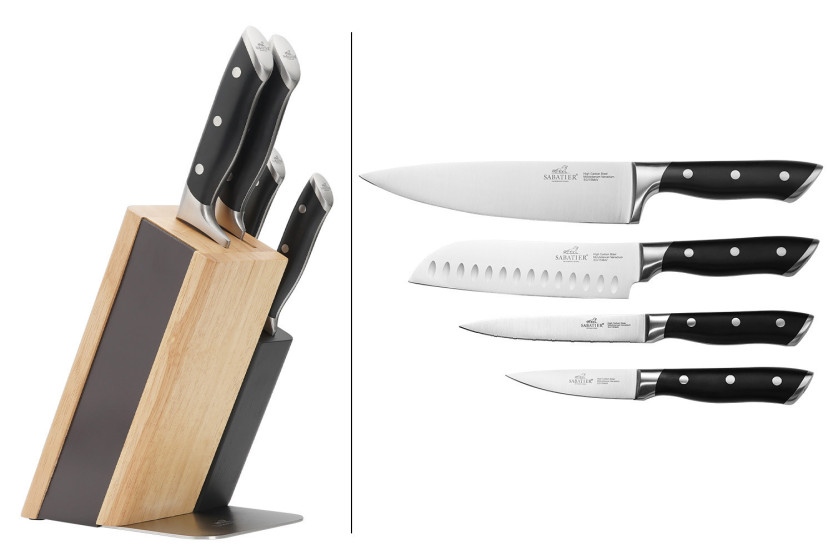 Sabatier International Oslo Messerblock aus Holz + 4 Hercules-Messer
