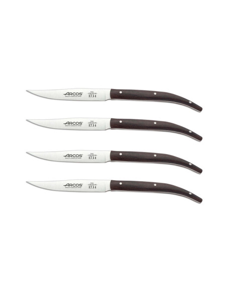 4 kpl Arcos 1734 pihviveitset 11cm ruusupuukahvainen sarja