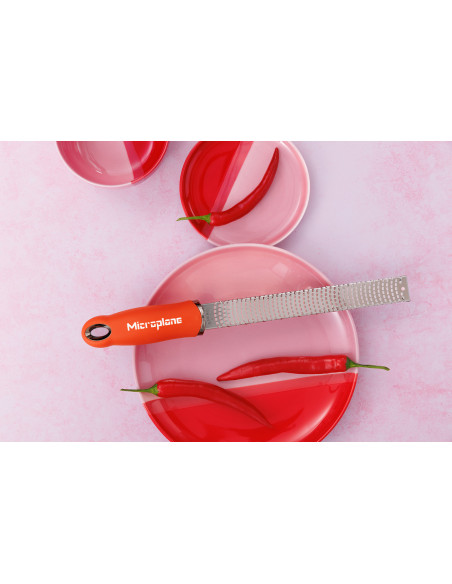 Microplane Premium Pop of Colour-rivjern og sitronskrelle, blodappelsinrød – 20,3 cm