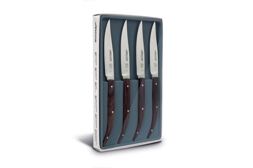 4 kpl Arcos 1734 pihviveitset 11cm ruusupuukahvainen sarja