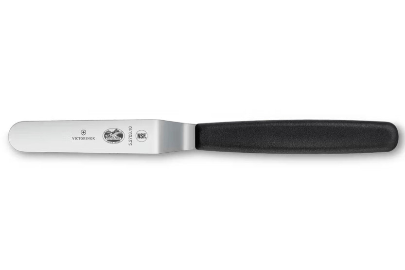 Victorinox gebogen spatel met zwart handvat, 8 cm