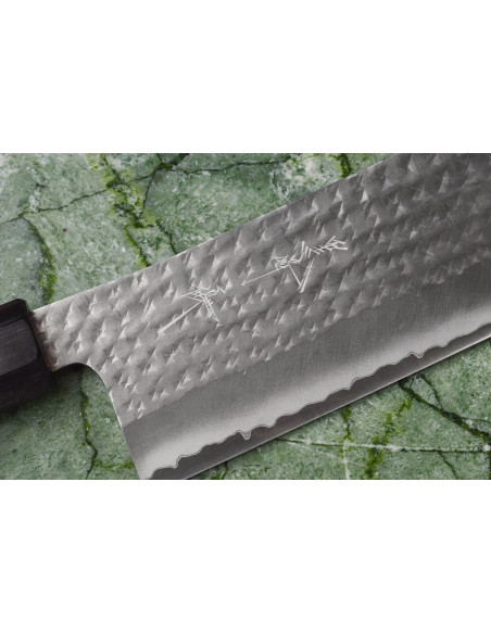 Handgemaakt Japans nakiri-mes van 16,5 cm, Yu Kurosaki Kokusen AS, gehamerd