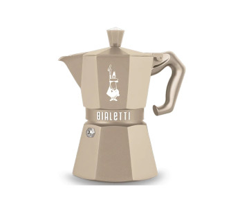 Italiaanse koffiezetter Bialetti Moka Exclusive Octagonal, inductiemodel, zandbeige