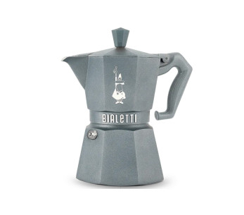 Caffettiera italiana Bialetti Moka Exclusive ottagonale per piano a induzione, grigio argento