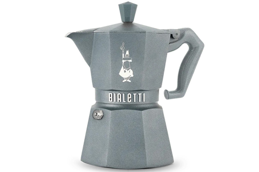 Bialetti Moka Exclusive Octagonal Induction Coffee Maker, Silver-Gray