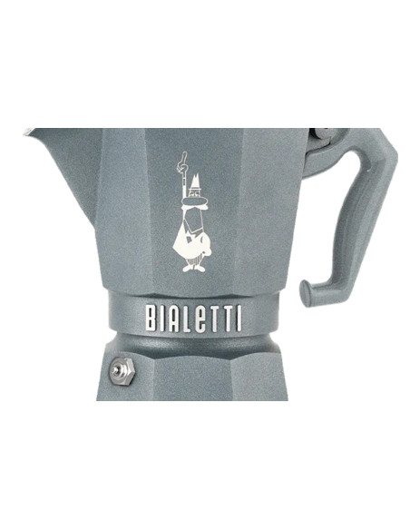 Italiensk kaffebryggare Bialetti Moka Exclusive, åttkantig, induktionsmodell, silvergrå