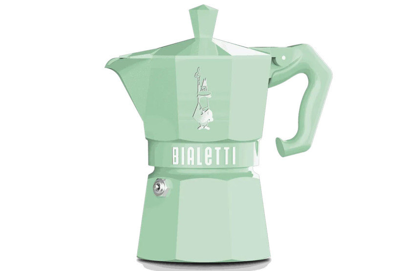 Italiensk kaffebryggare Bialetti Moka Exclusive i pastellgrönt